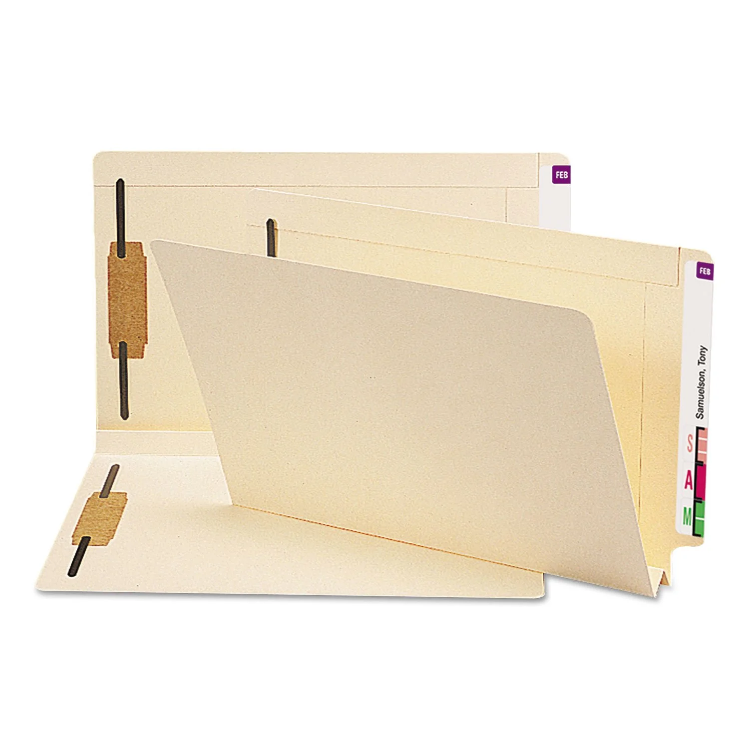 Smead Extra Capacity End Tab Fastener File Folder, Legal, Manila, 50/Box (37276)