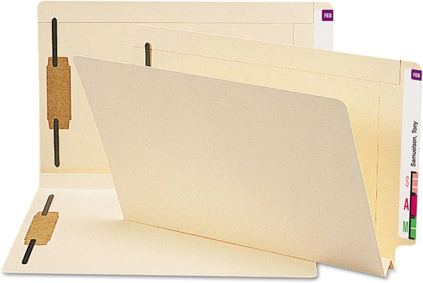 Smead Extra Capacity End Tab Fastener File Folder, Legal, Manila, 50/Box (37276)