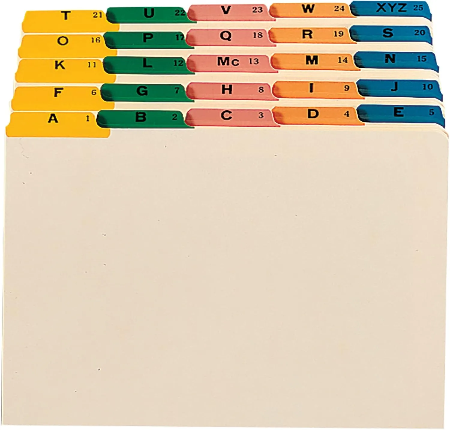 SMEAD A-Z Legal Size 1/5-Cut File Guides, Set of 25