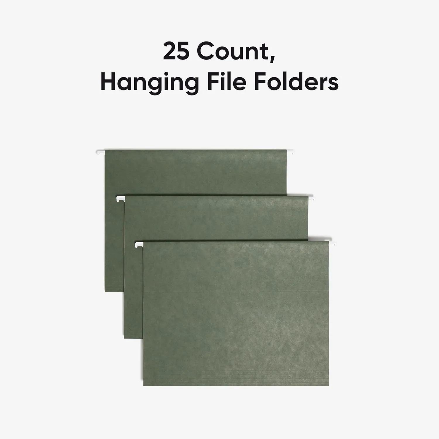 Smead Hanging File Folder, 1/5-Cut Adjustable Tab, Letter Size, Standard Green, 25 Per Box (64055)