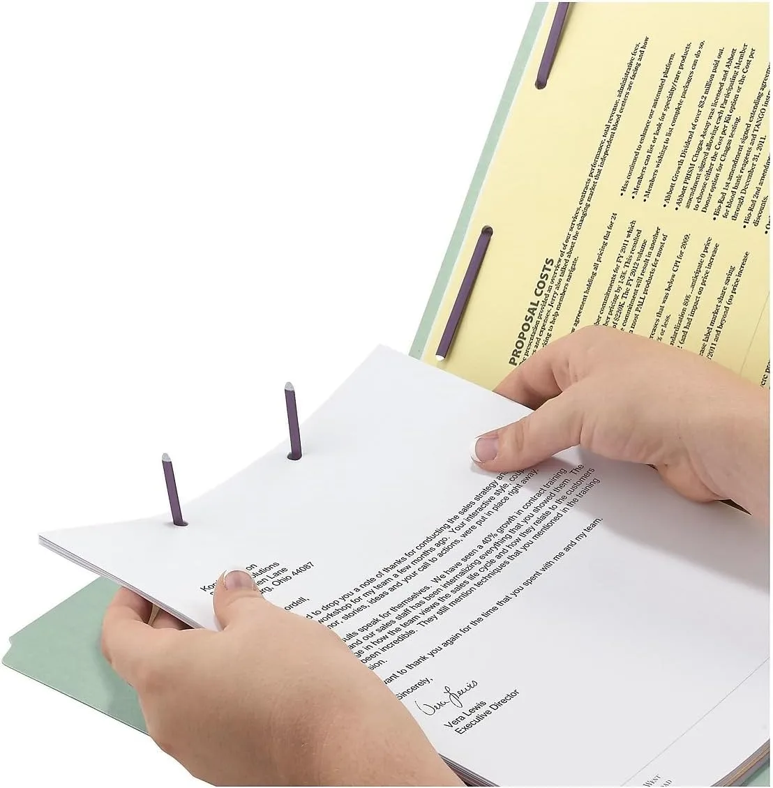 SMEAD End Tab Pressboard Fastener File Folders, Letter Size, Gray/Green