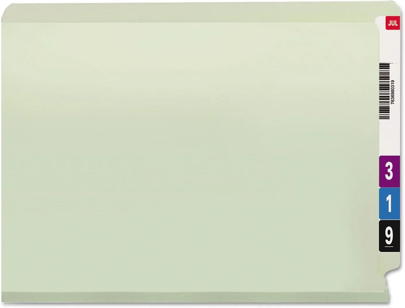 SMEAD End Tab Pressboard Fastener File Folders, Letter Size, Gray/Green