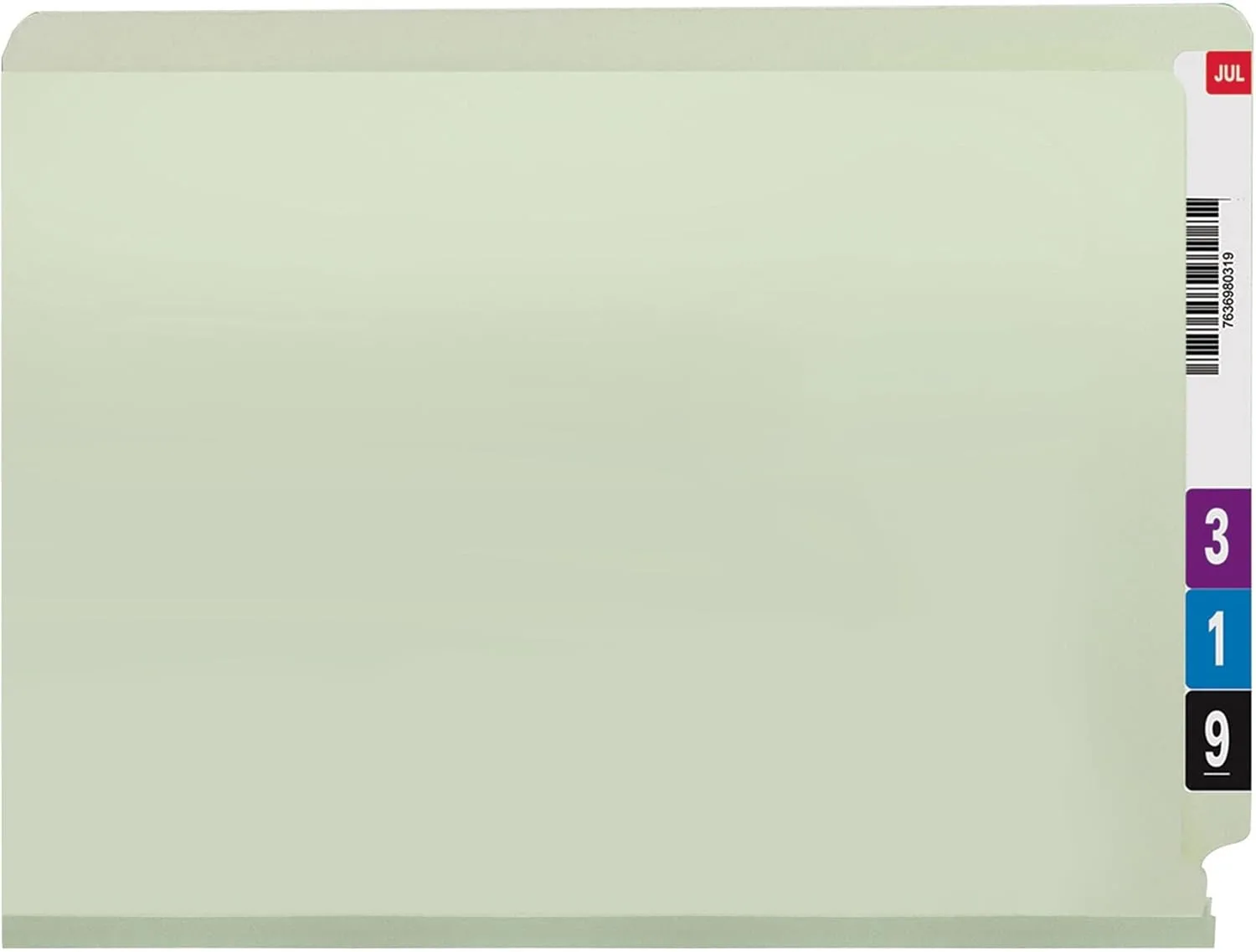 SMEAD End Tab Pressboard Fastener File Folders, Letter Size, Gray/Green