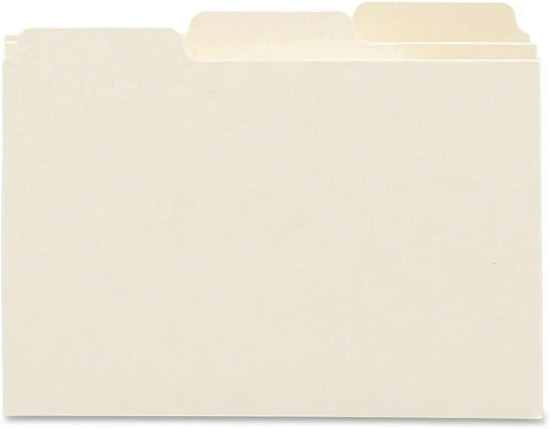 Smead Card Guides, Blank 1/3-Cut Tab, 6 x 4 in, Manila, 100/Box