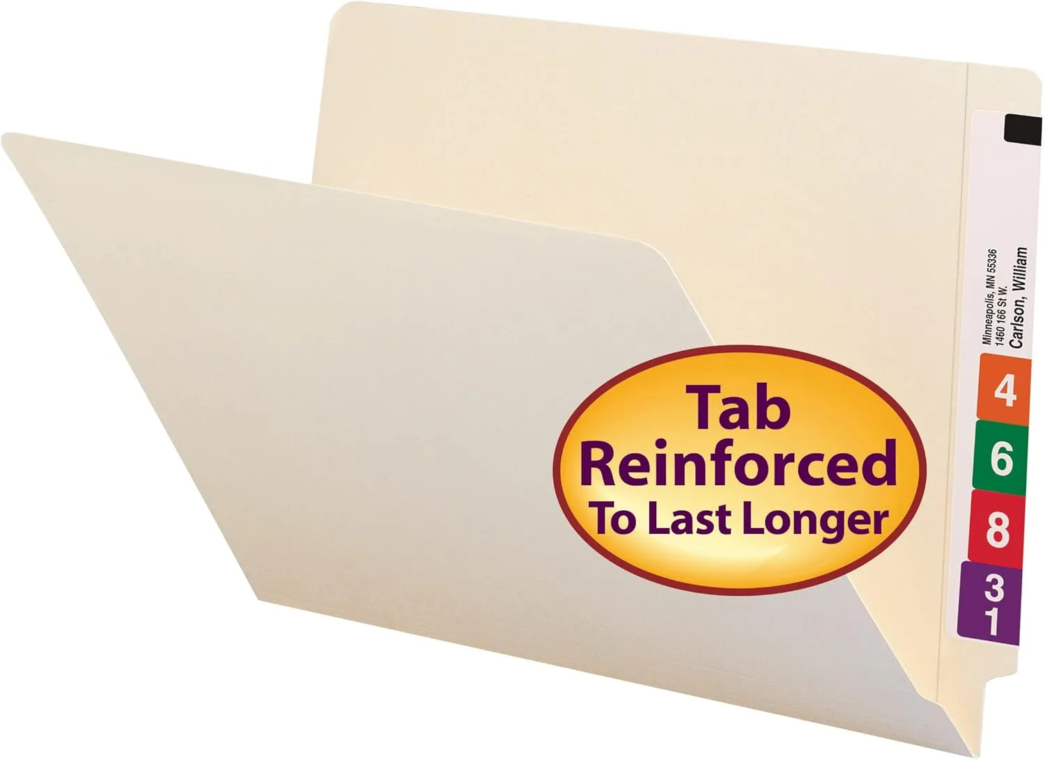 Smead End Tab File Folder, Reinforced Straight-Cut Tab, Legal, Manila, 100/Box (27110)
