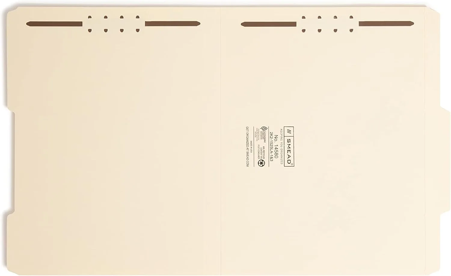 SMEAD Fastener File Folders, Letter Size, Manila, Reinforced Tabs