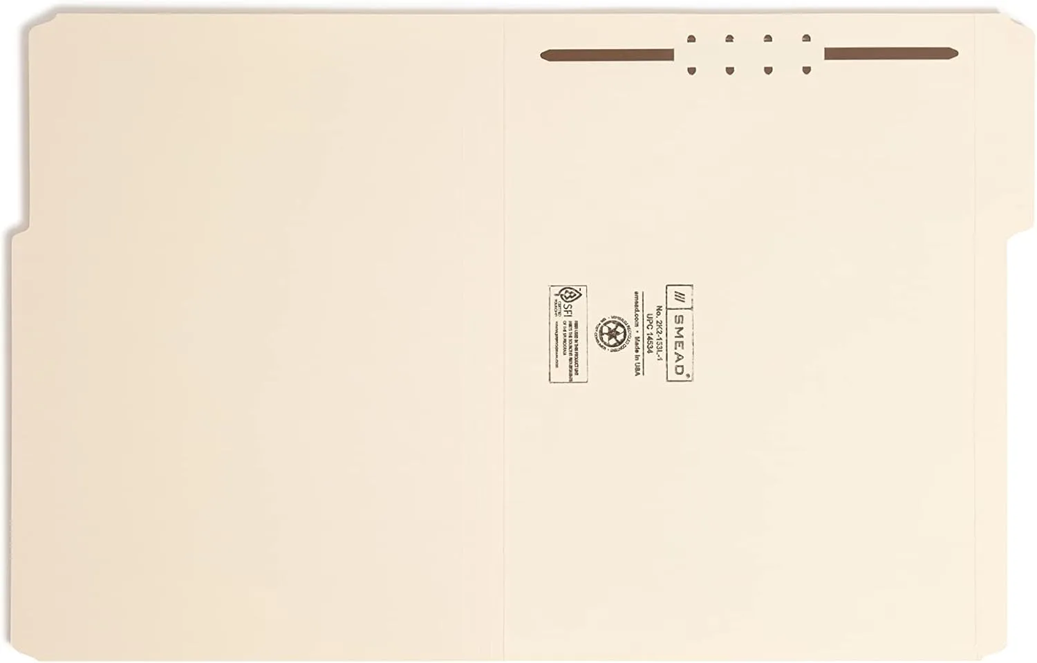 SMEAD Fastener File Folders, Letter Size, Manila, Reinforced Tabs