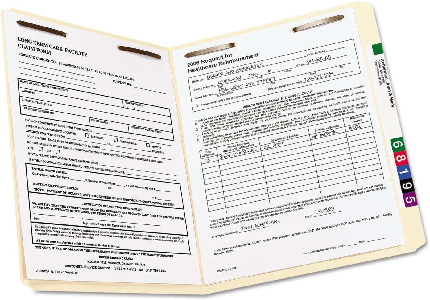 SMEAD Fastener File Folders, Letter Size, Manila, Reinforced Tabs