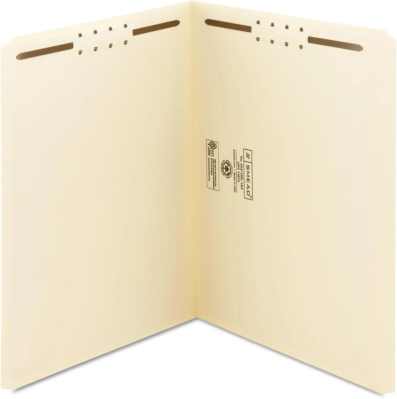 SMEAD Fastener File Folders, Letter Size, Manila, Reinforced Tabs