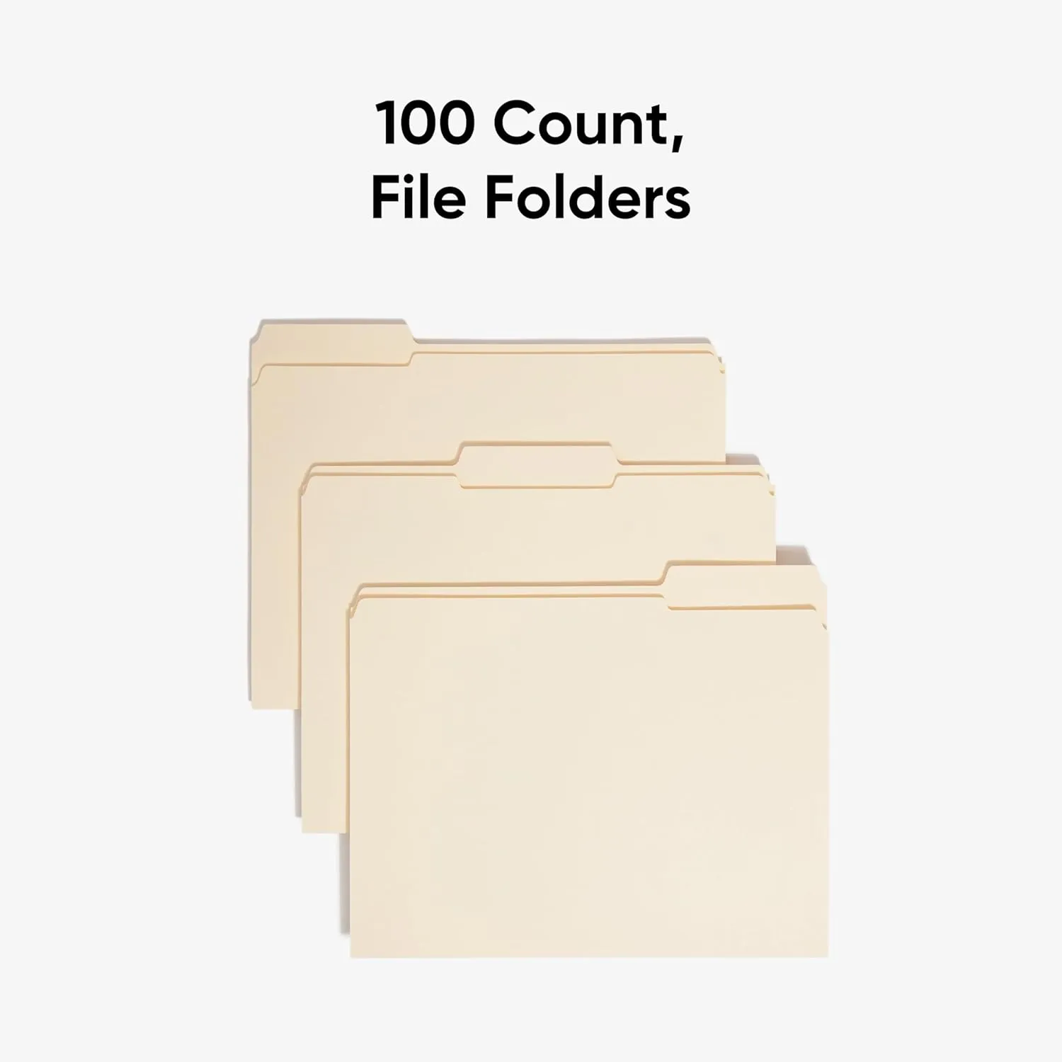 SMEAD Reinforced 2-Ply Letter File Folders, Manila, 100/Box