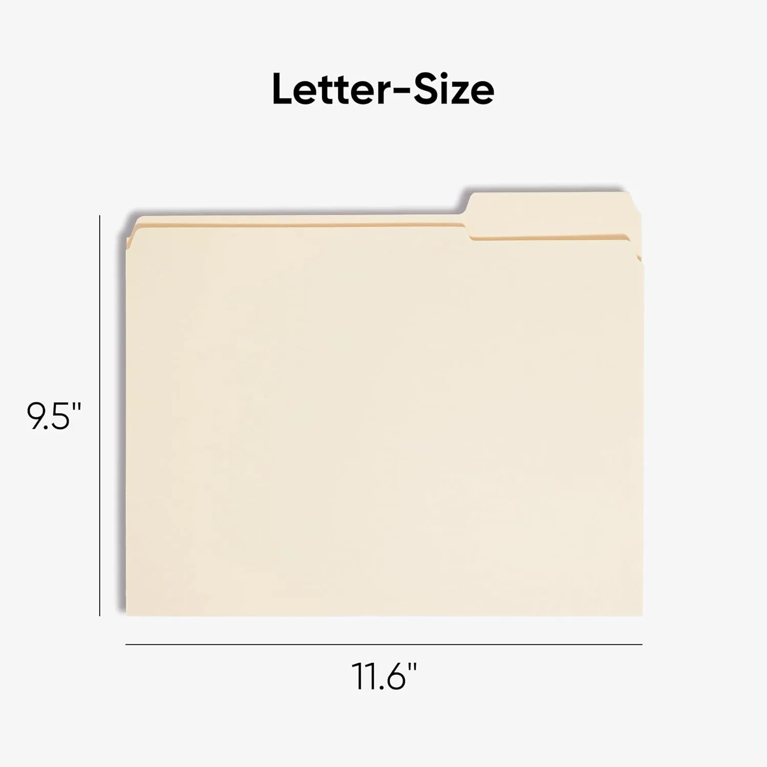 SMEAD Reinforced 2-Ply Letter File Folders, Manila, 100/Box