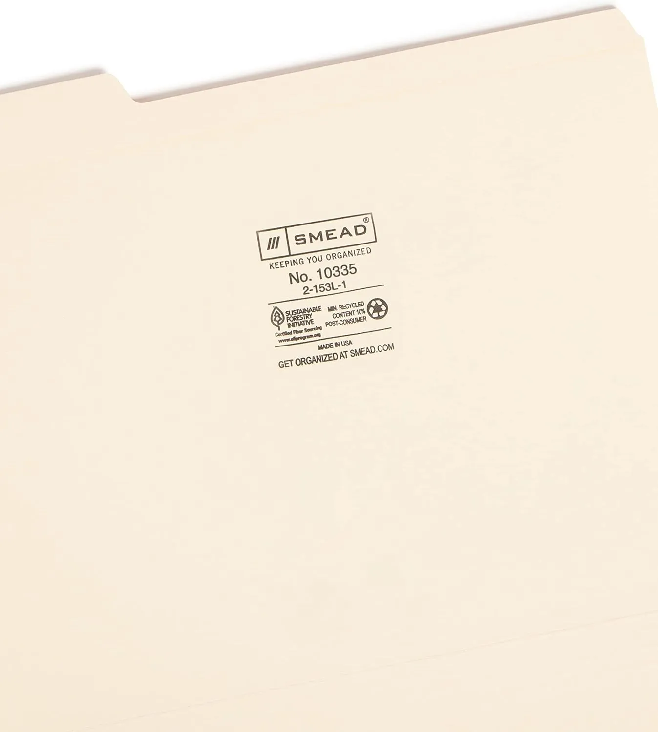 Smead File Folder, Reinforced 1/3-Cut Tab, Left Position, Letter Size, Manila, 100 per Box (10335)