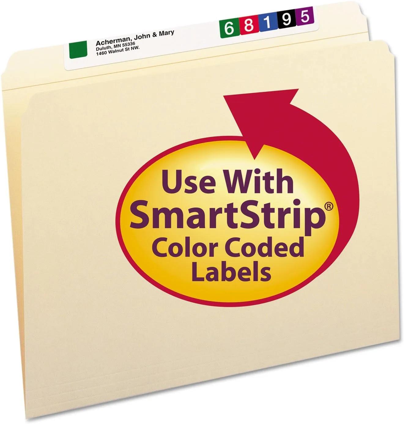Smead Reinforced Straight-Cut Manila File Folders, Letter Size, 100/Box (10310)