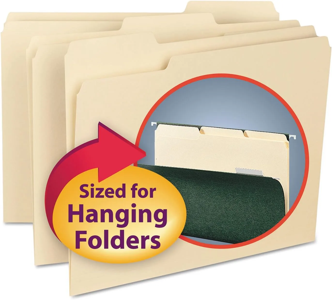 SMEAD Interior File Folders, 1/3-Cut Tab, Letter Size