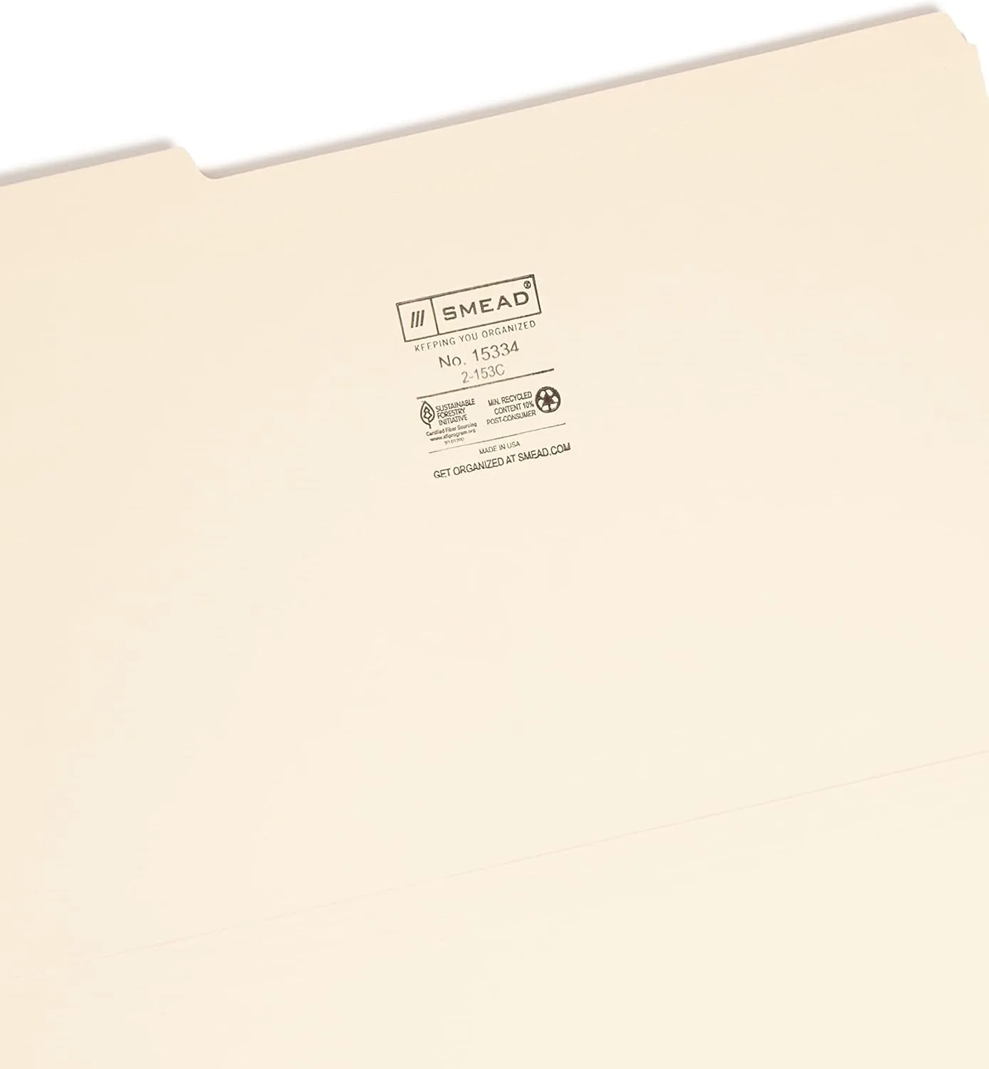 SMEAD File Folder, Reinforced 1/3-Cut Top Tab, Legal Size, Manila, 100 per Box