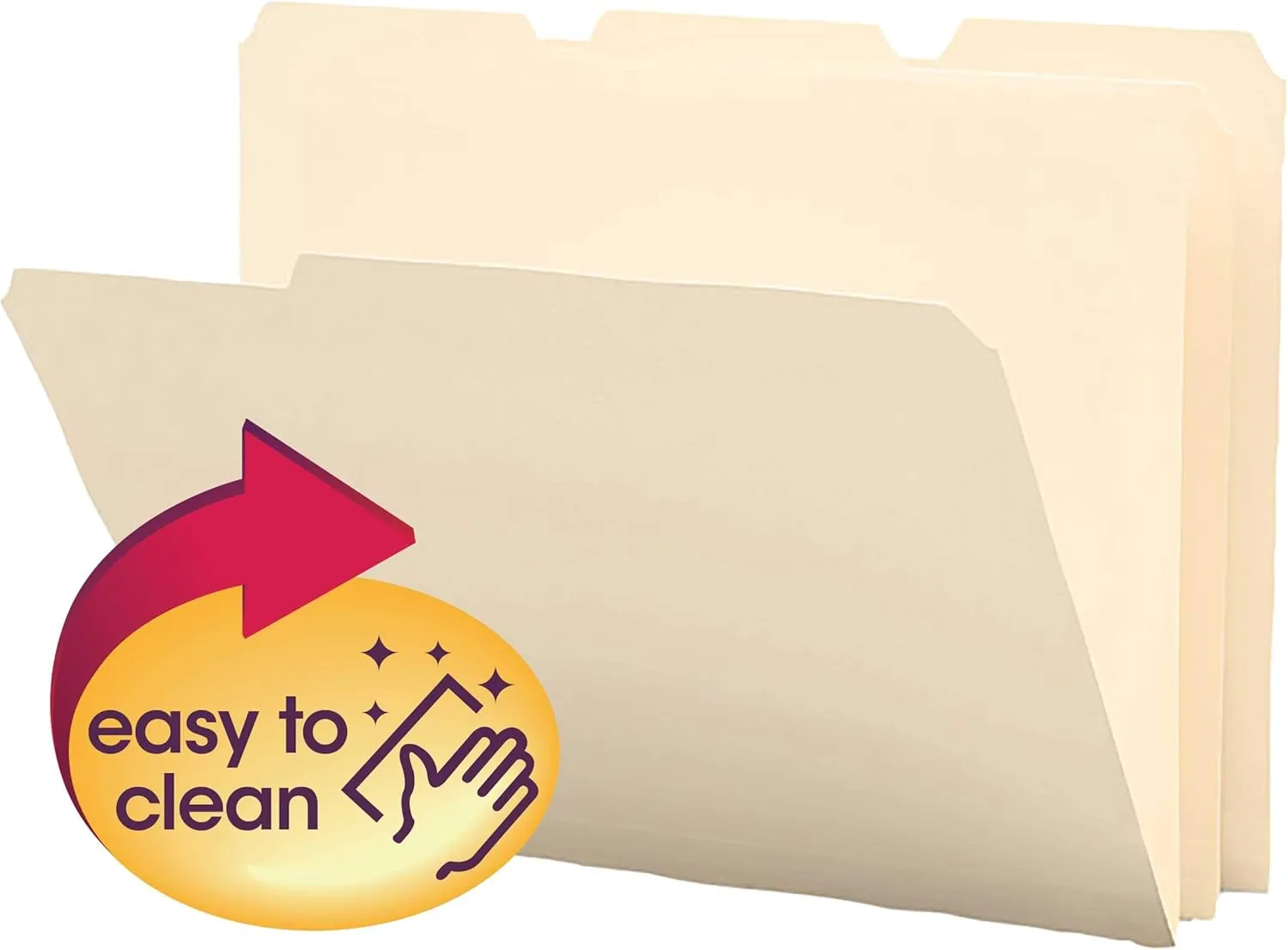 Smead Poly File Folders, 1/3-Cut Tab, Letter Size, Manila, 12/Pack