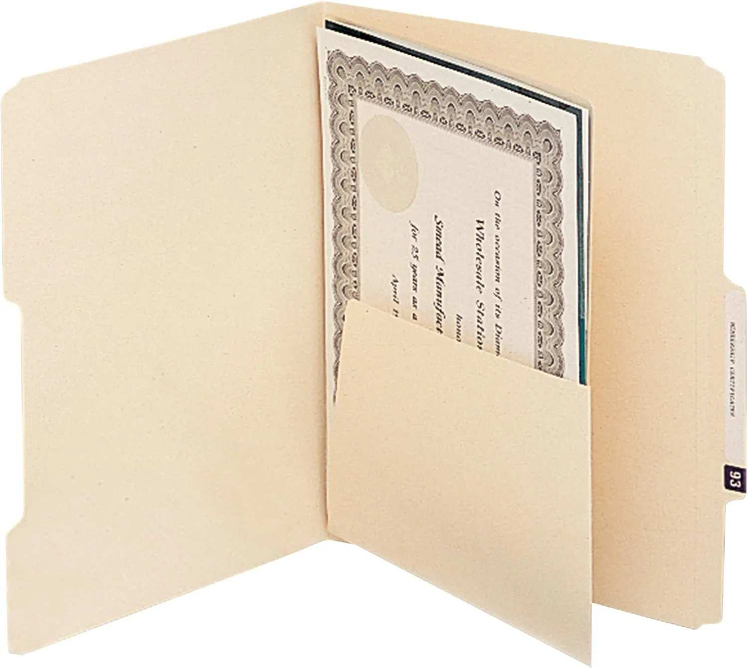 Smead Manila Self-Adhesive Folder Divider with Pockets, Letter Size, Manila, 25 per Pack (68030)