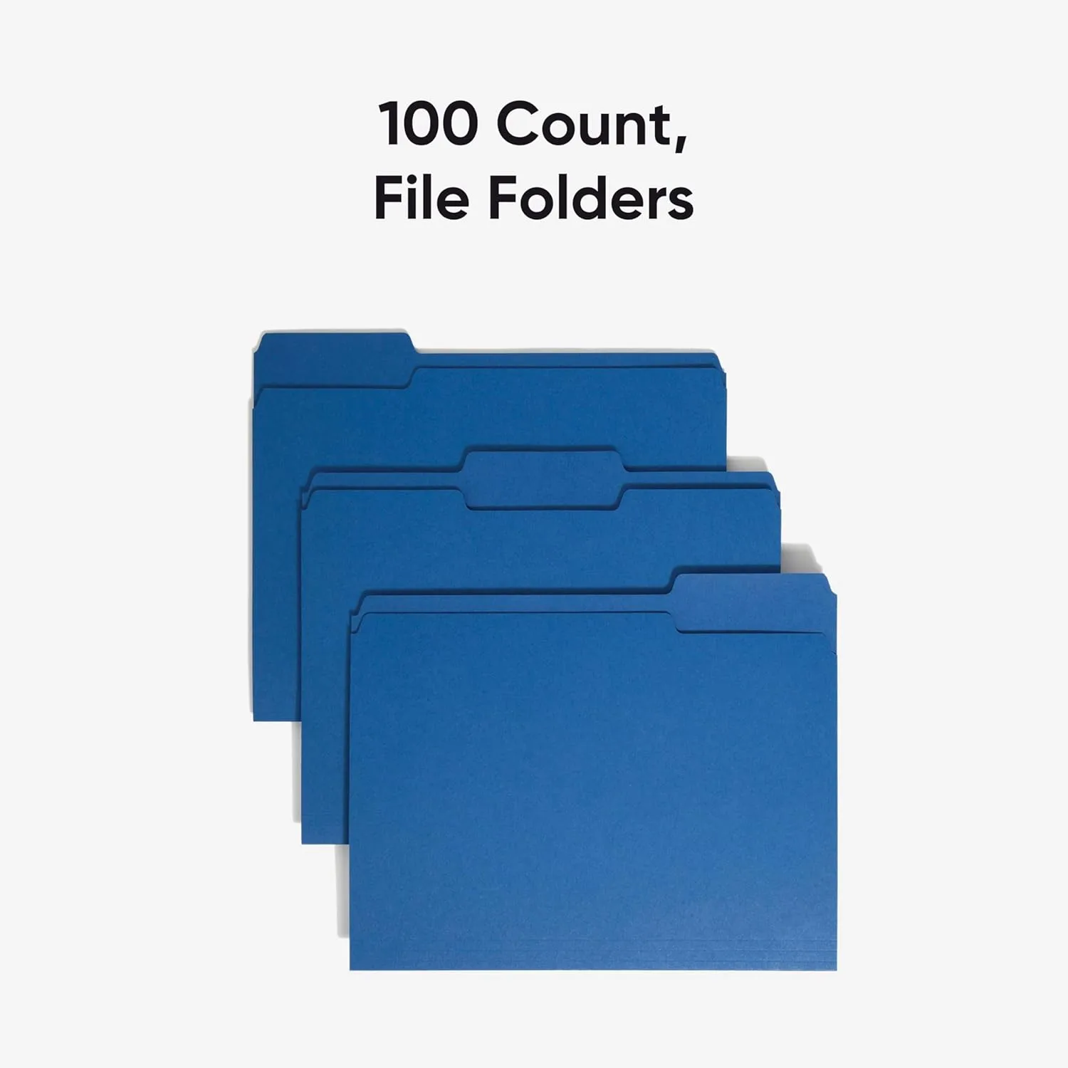 SMEAD Standard File Folders, 100 Count, 1/3-Cut Tabs, Letter Size