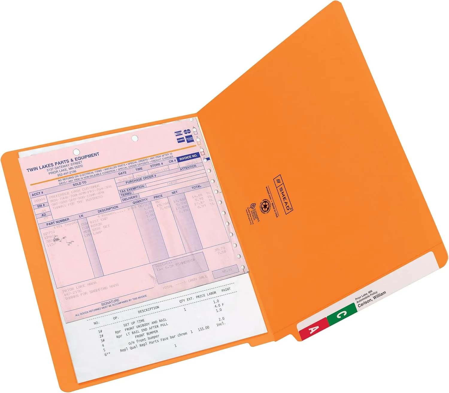 SMEAD End Tab File Folders, Shelf-Master Reinforced Straight-Cut Tab, Letter Size