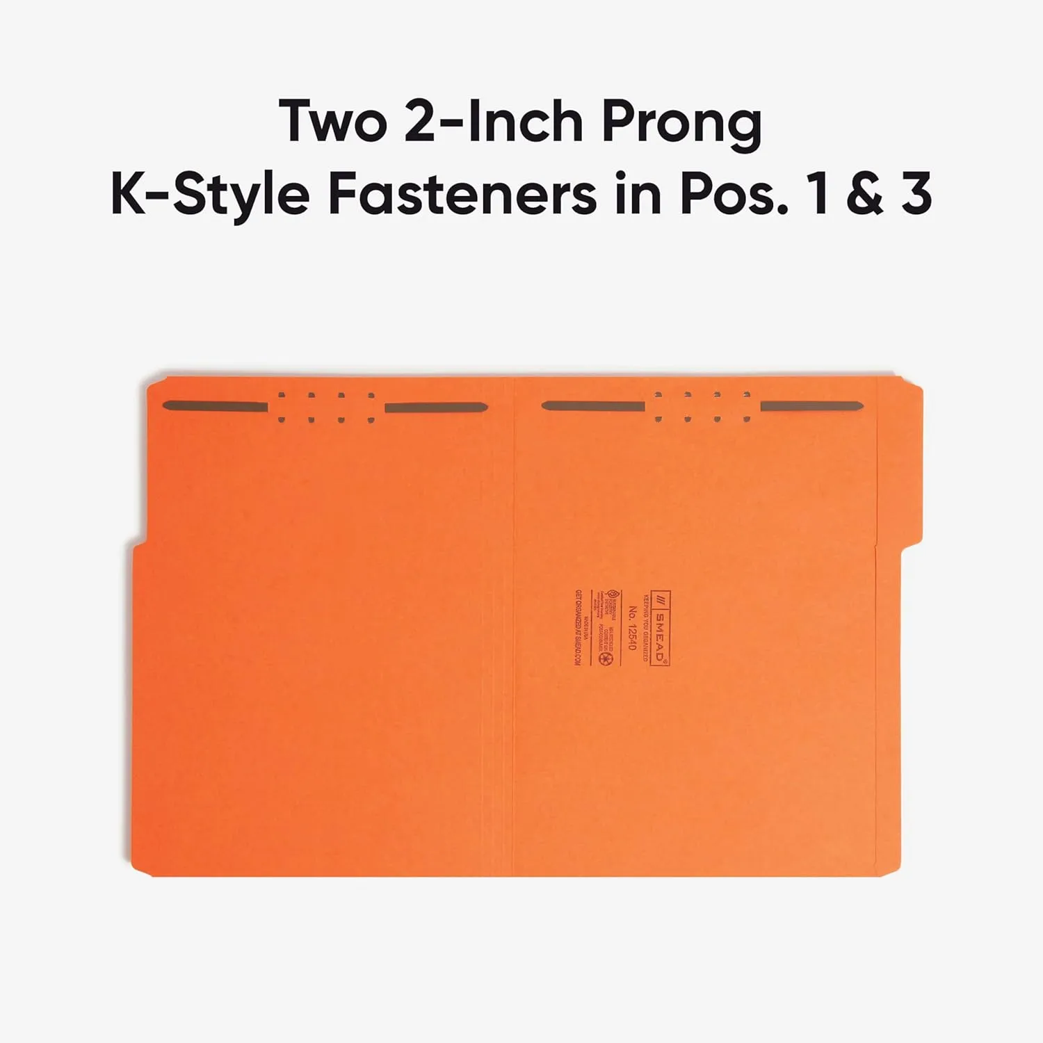 SMEAD Fastener File Folders with Reinforced 1/3-Cut Tabs