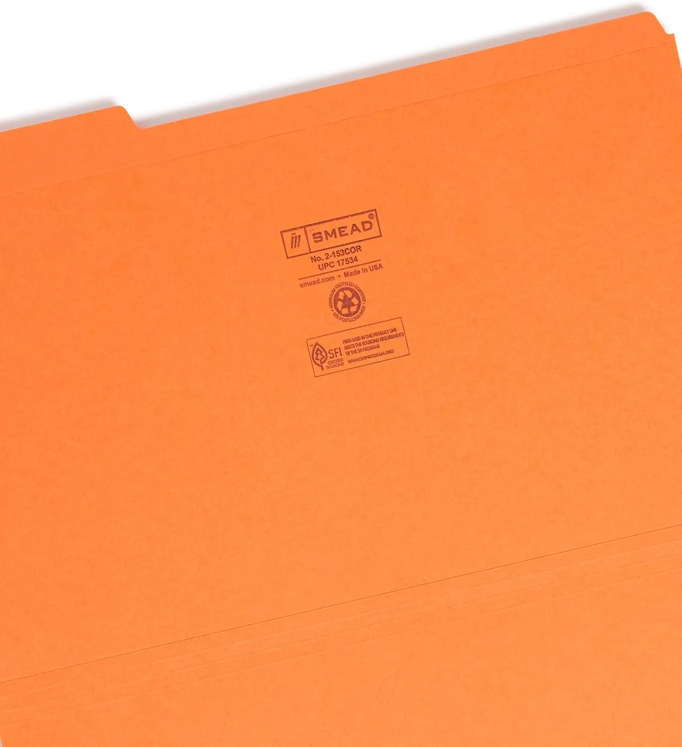 SMEAD File Folders Reinforced 1/3-Cut Tab Legal Size
