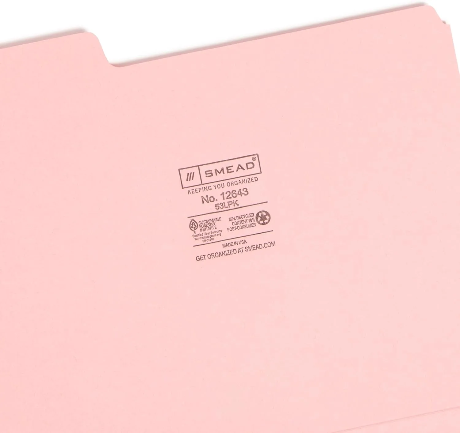 SMEAD Letter-Size File Folders, 1/3-Cut Top Tab