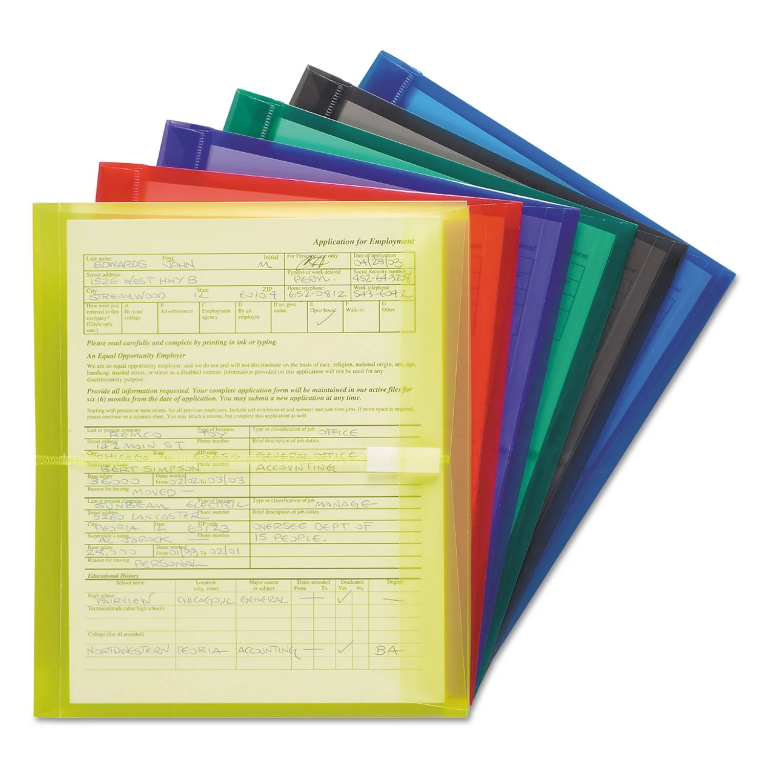 SMEAD Poly Envelope, 1-1/4" Expansion, Hook-and-Loop Closure, Side Load, Letter Size