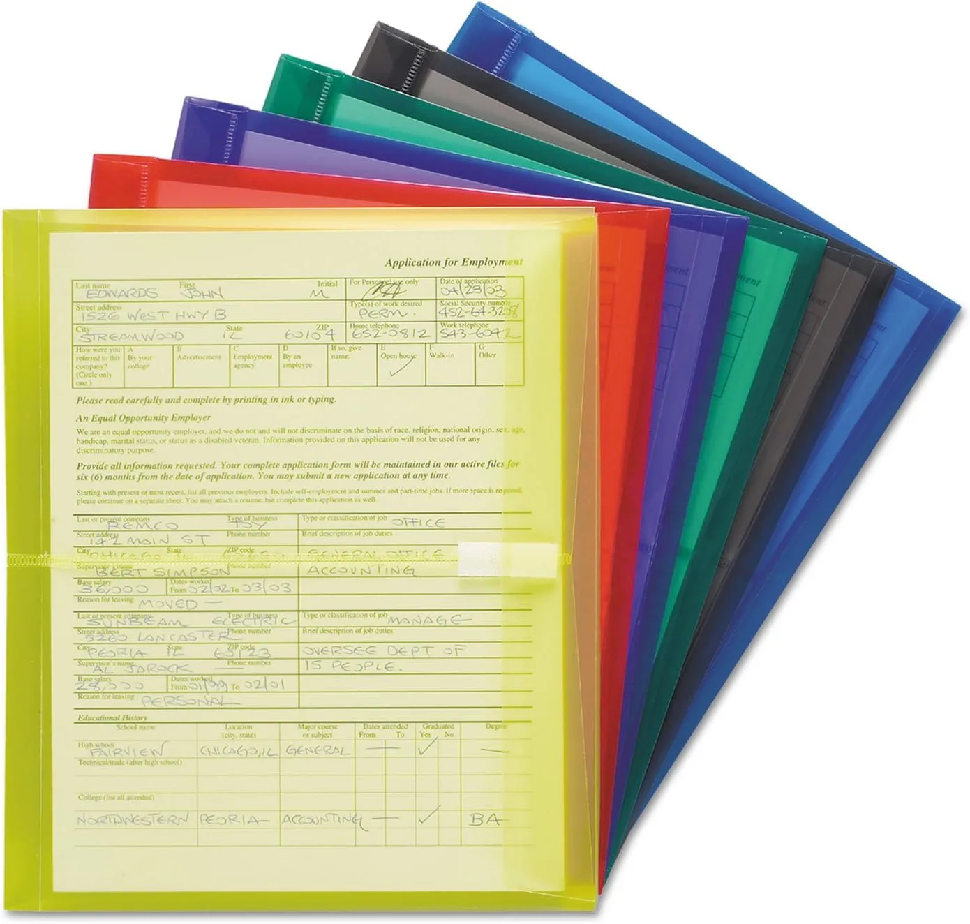SMEAD Poly Envelope, 1-1/4" Expansion, Hook-and-Loop Closure, Side Load, Letter Size
