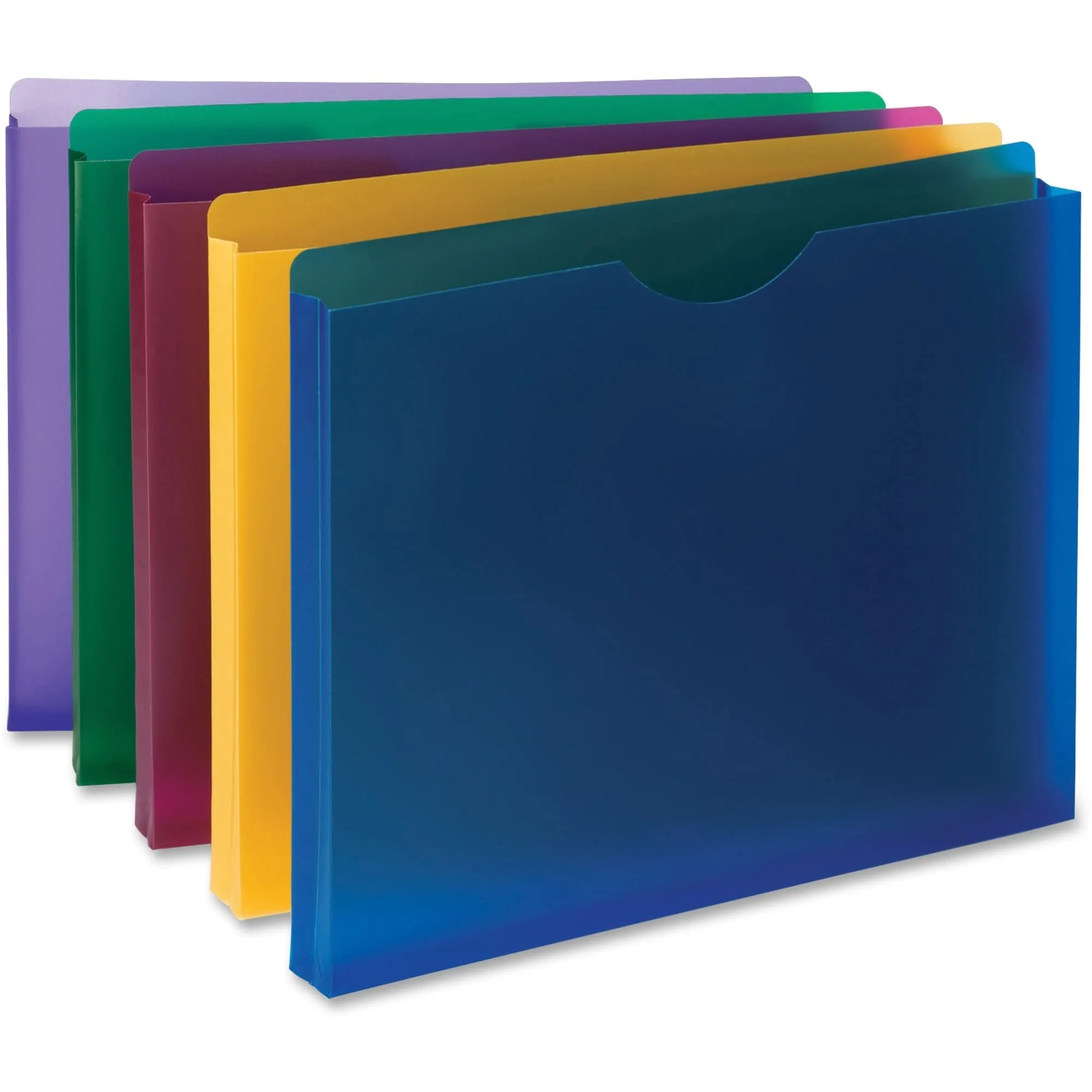 Smead Poly Expanding File Jacket, Straight-Cut Tab, 1” Expansion, Letter Size, Assorted Colors, 10 per Pack (89610)