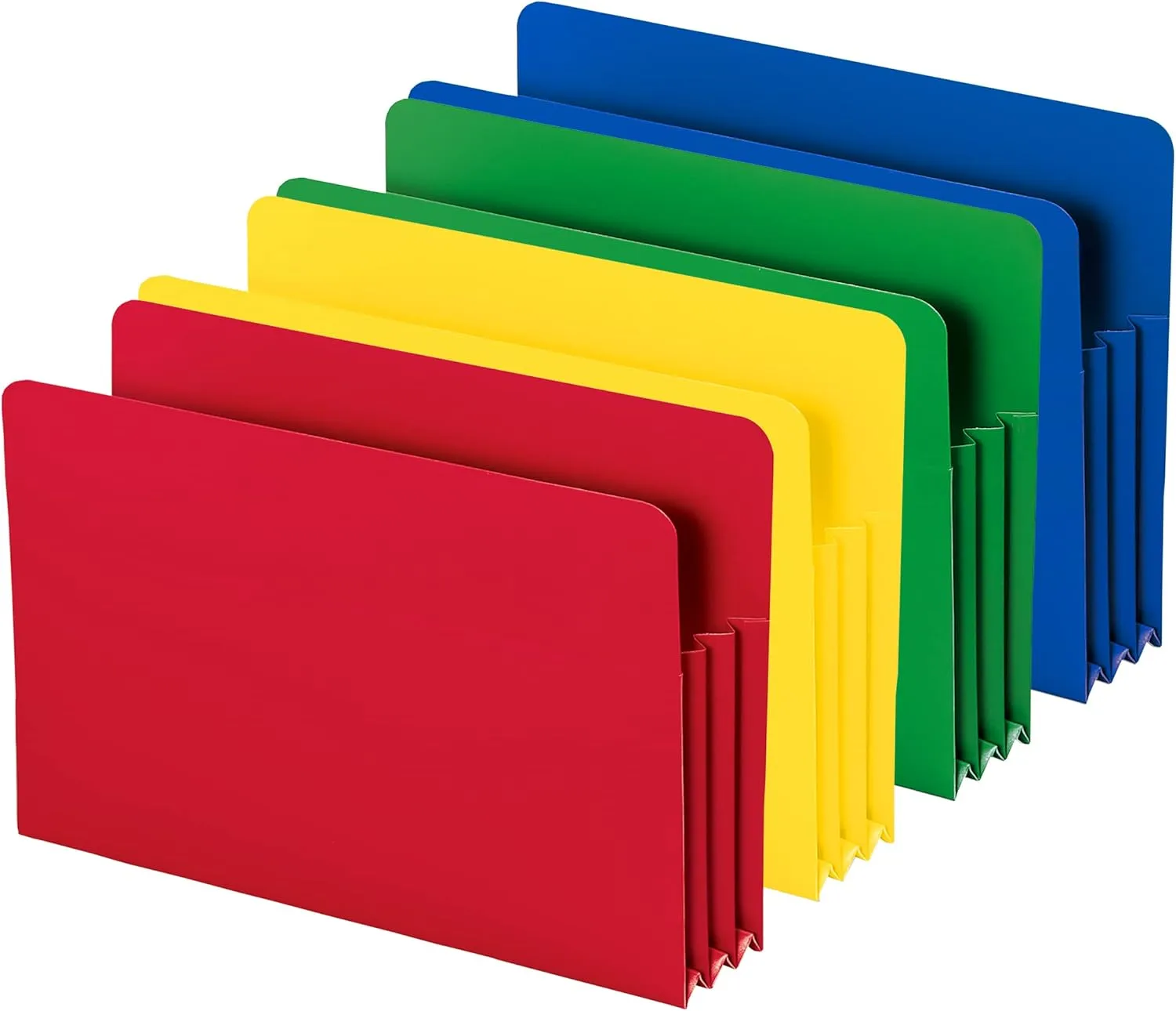 Smead Poly File Pocket, Straight-Cut Tab, 3-1/2" Expansion, Legal Size, Assorted Colors (73550)