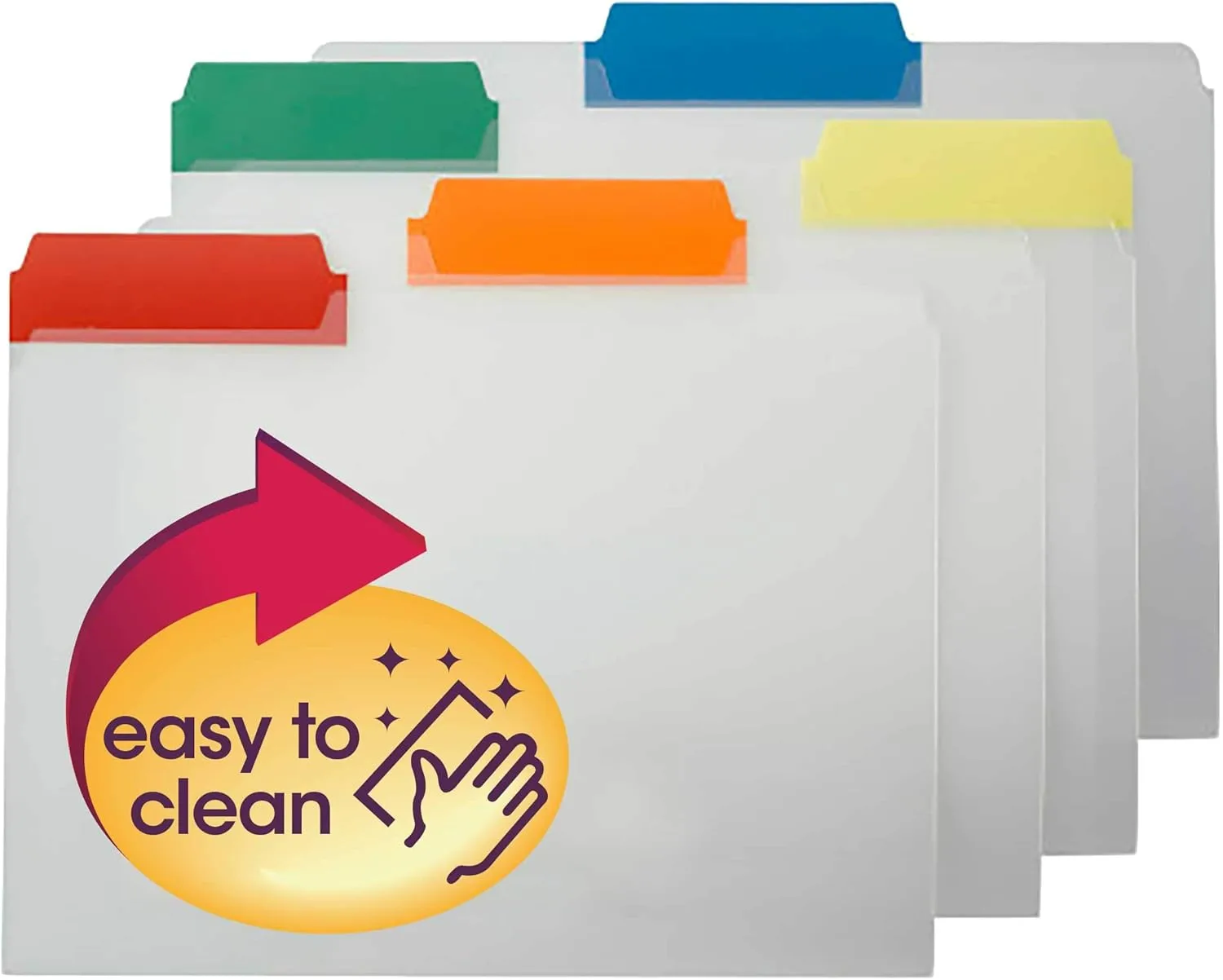Smead Poly File Folders, 1/3-Cut Top Tab, Letter Size, Assorted Colors