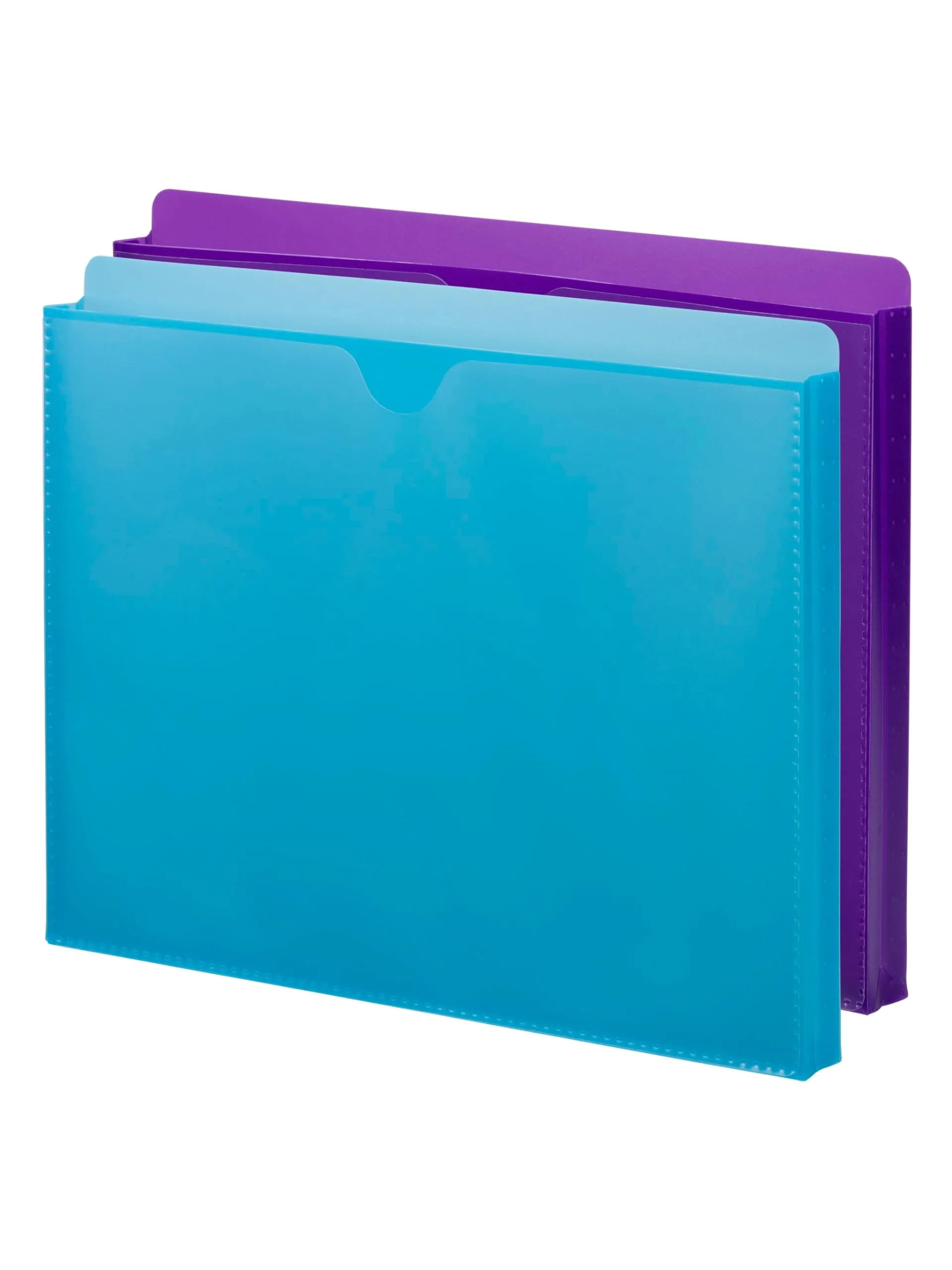 Smead Poly File Jacket with Clear Sleeve, 1" Expansion, Letter Size, 2-Pack