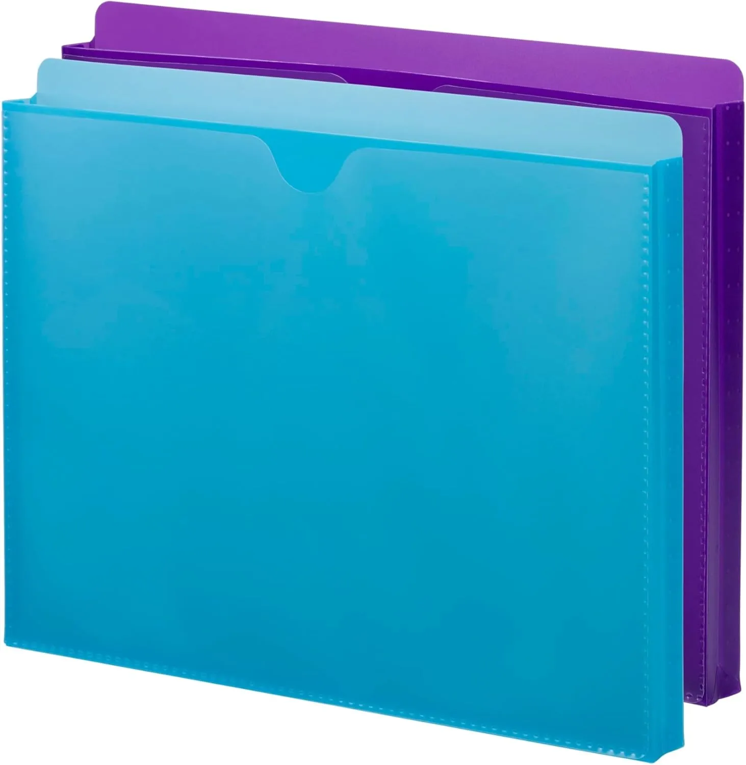 Smead Poly File Jacket with Clear Sleeve, 1" Expansion, Letter Size, 2-Pack