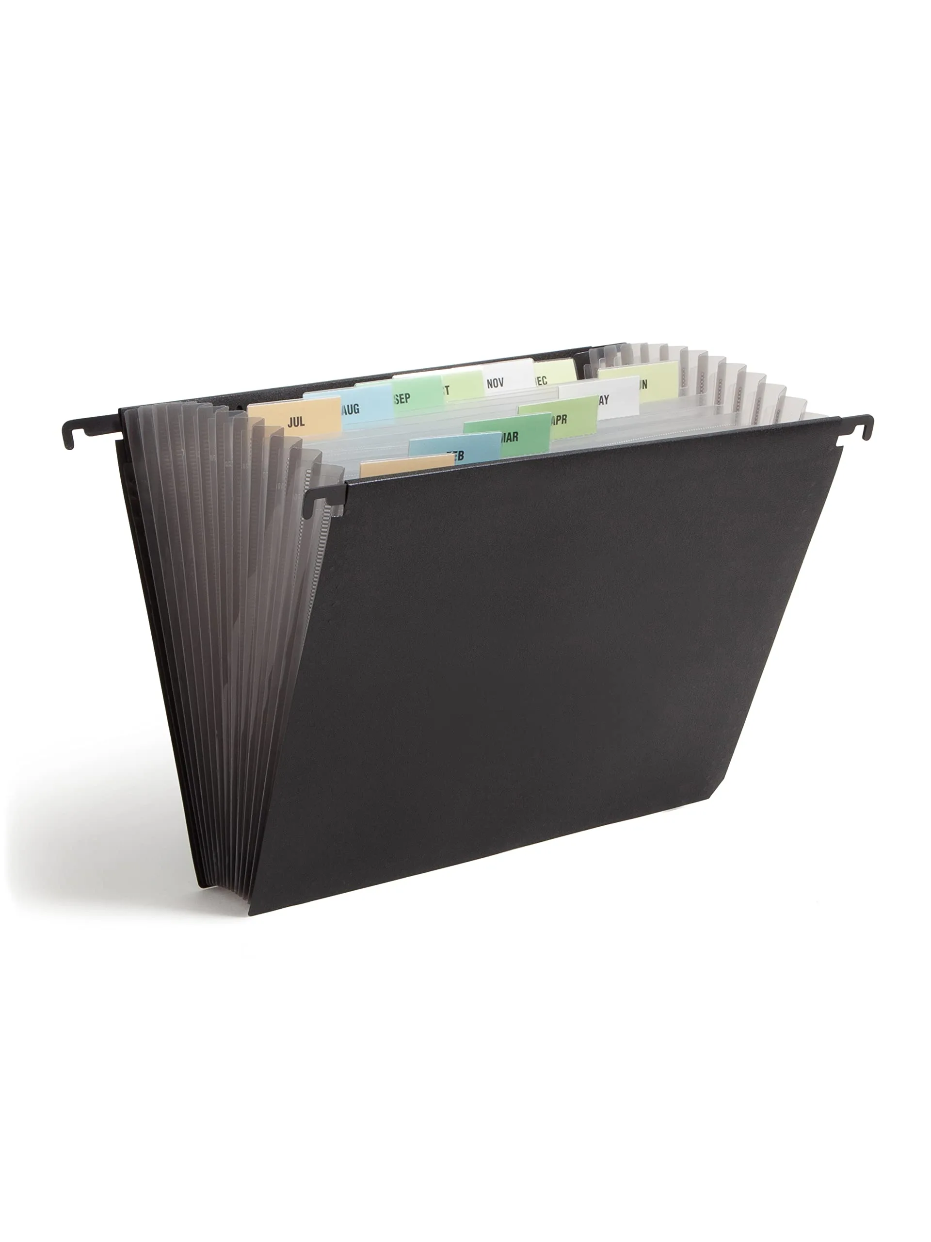 Smead Poly Hanging Expanding File, 12 Dividers, Letter Size, Black (65125)