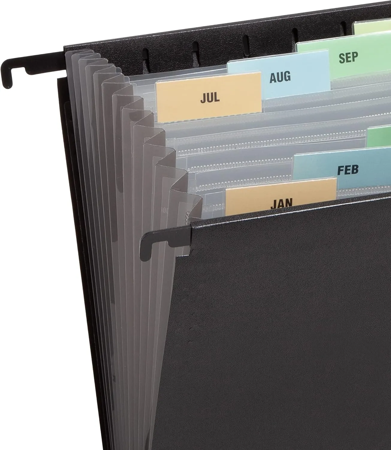 Smead Poly Hanging Expanding File, 12 Dividers, Letter Size, Black (65125)