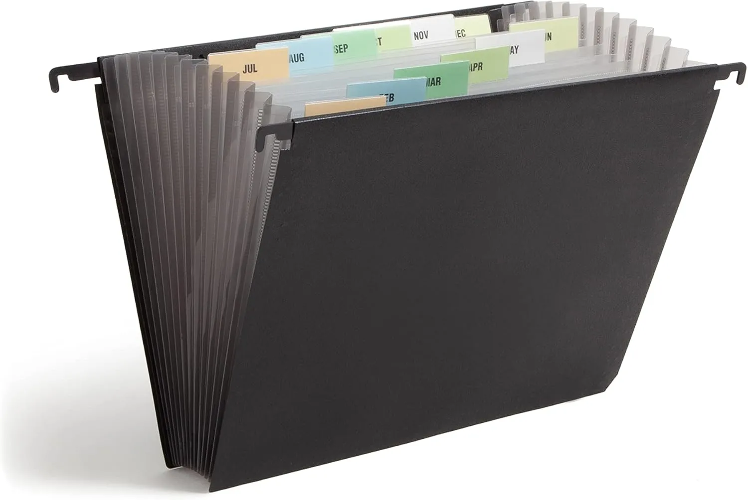 Smead Poly Hanging Expanding File, 12 Dividers, Letter Size, Black (65125)