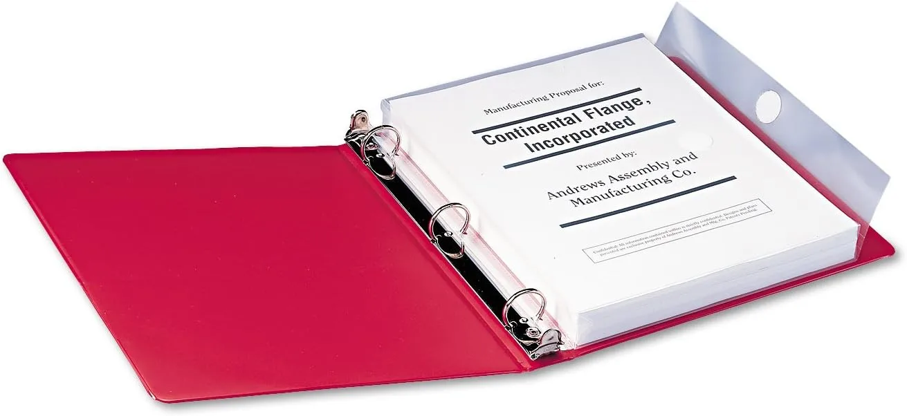 Smead Poly Three-Ring Envelope, 1-1/4" Expansion, Flap with Hook-and-Loop Closure, Letter, Clear, 3 Per Pack (89500)