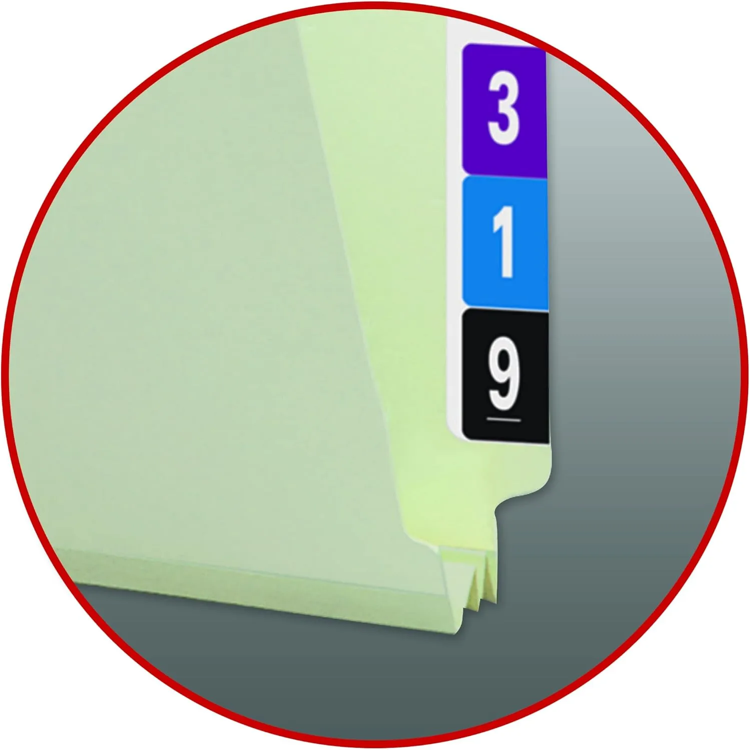 Smead End Tab Pressboard File Folder, Straight-Cut Tab, 2" Expansion, Letter Size, Gray/Green, 25 per Box (26210)