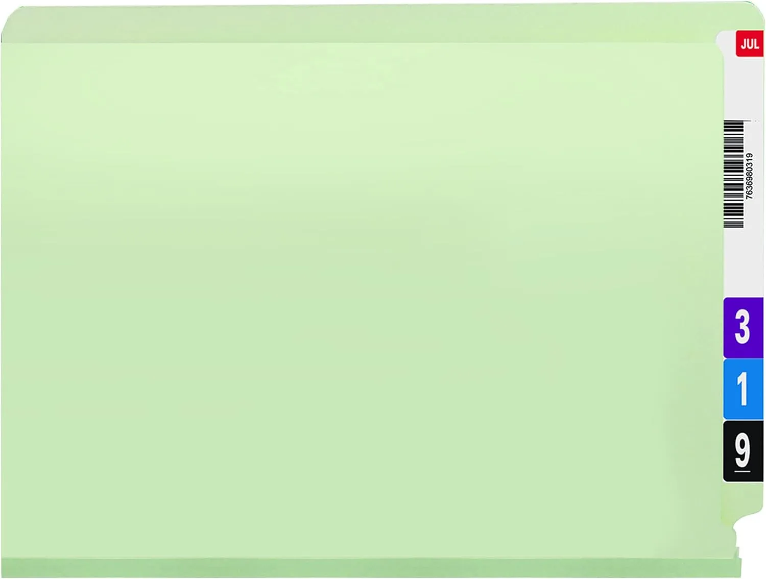 SMEAD End Tab Pressboard Fastener File Folders, Letter Size, Gray/Green