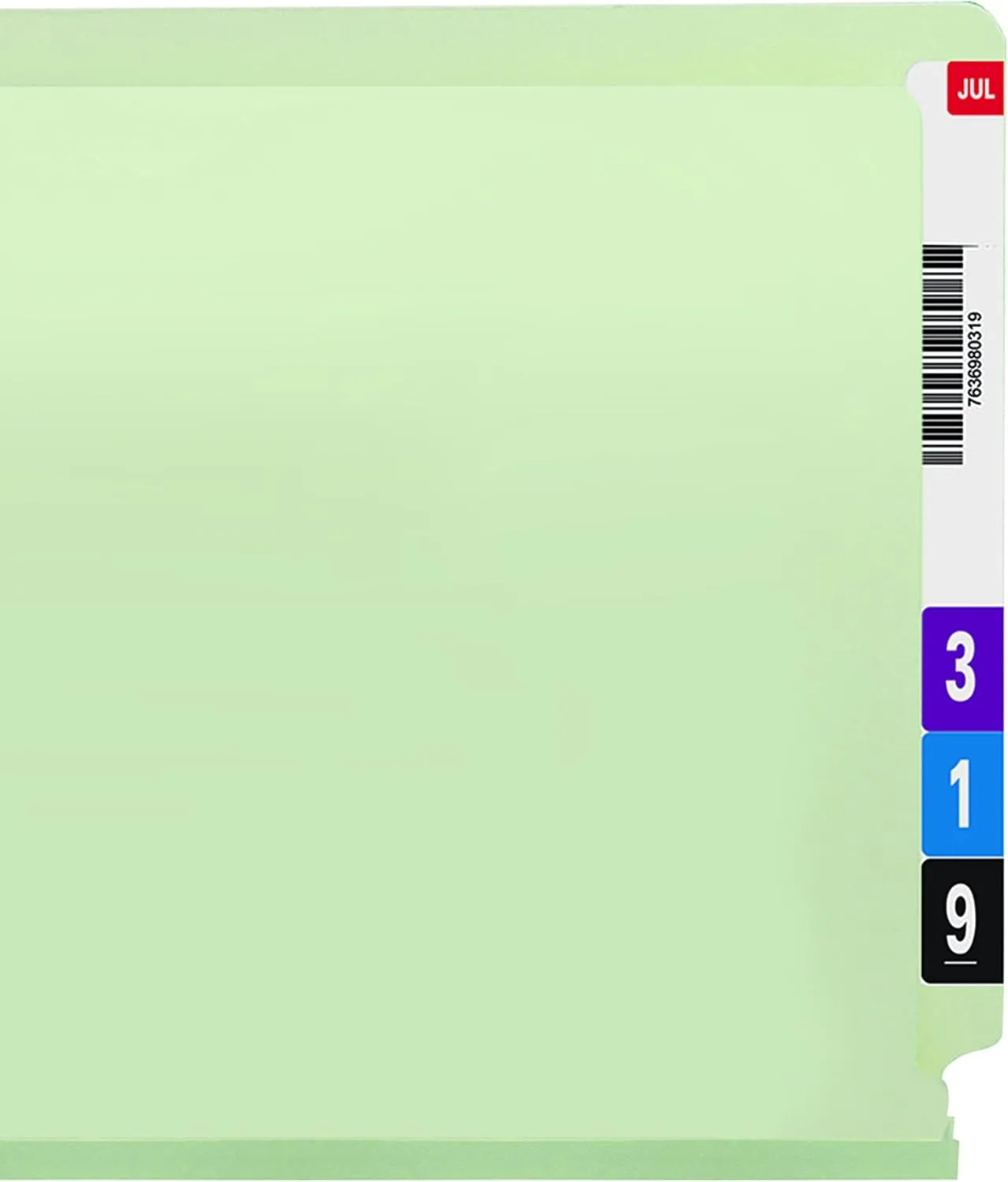 SMEAD End Tab Pressboard Fastener File Folders, Letter Size, Gray/Green