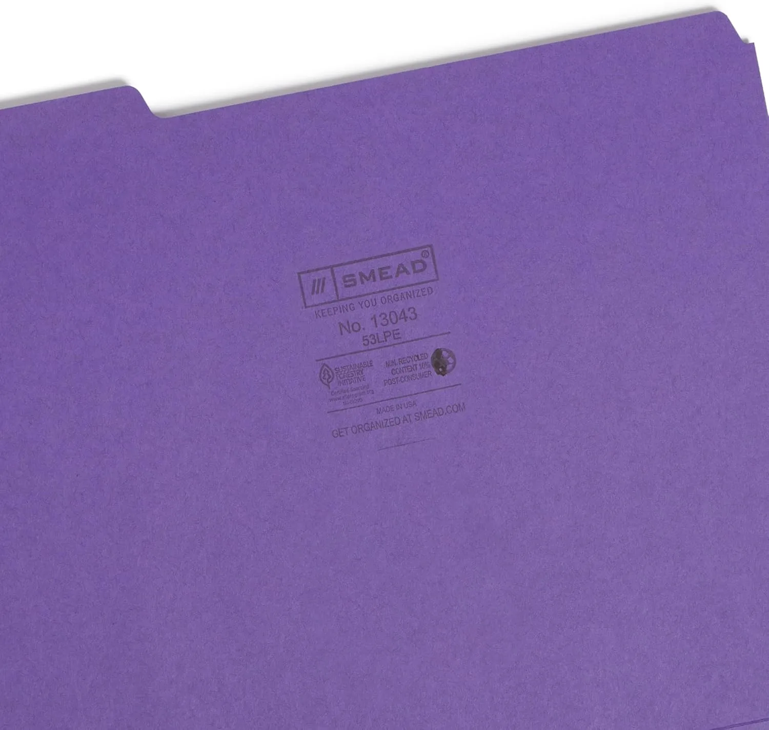 SMEAD Letter-Size File Folders, 1/3-Cut Top Tab