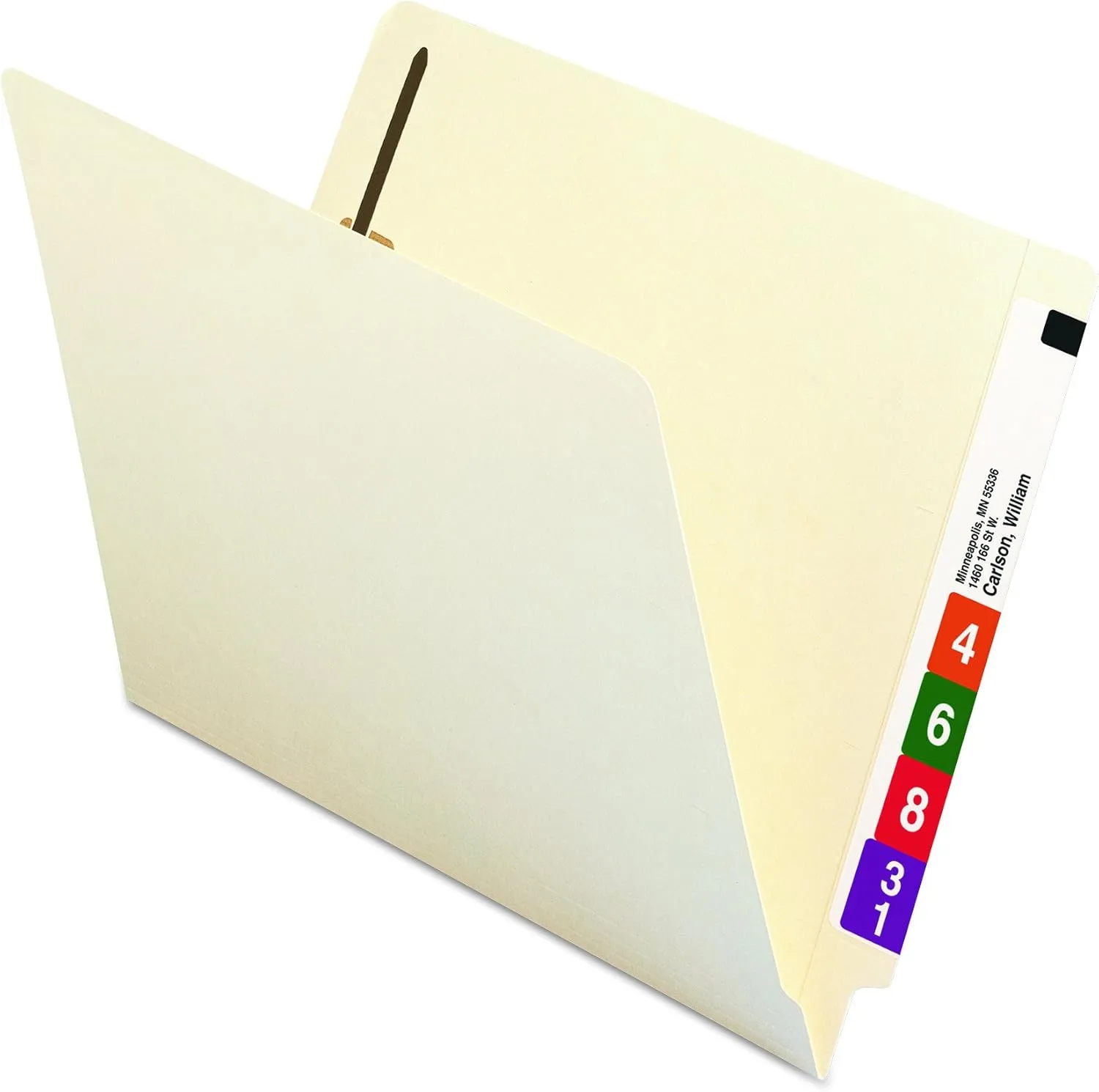 Smead 100% Recycled End-Tab Fastener File Folder, Letter, Manila, 50/Box (34160)