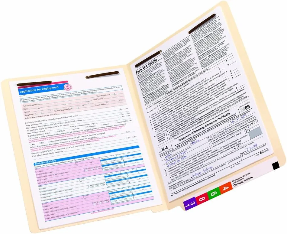 Smead 100% Recycled End-Tab Fastener File Folder, Letter, Manila, 50/Box (34160)