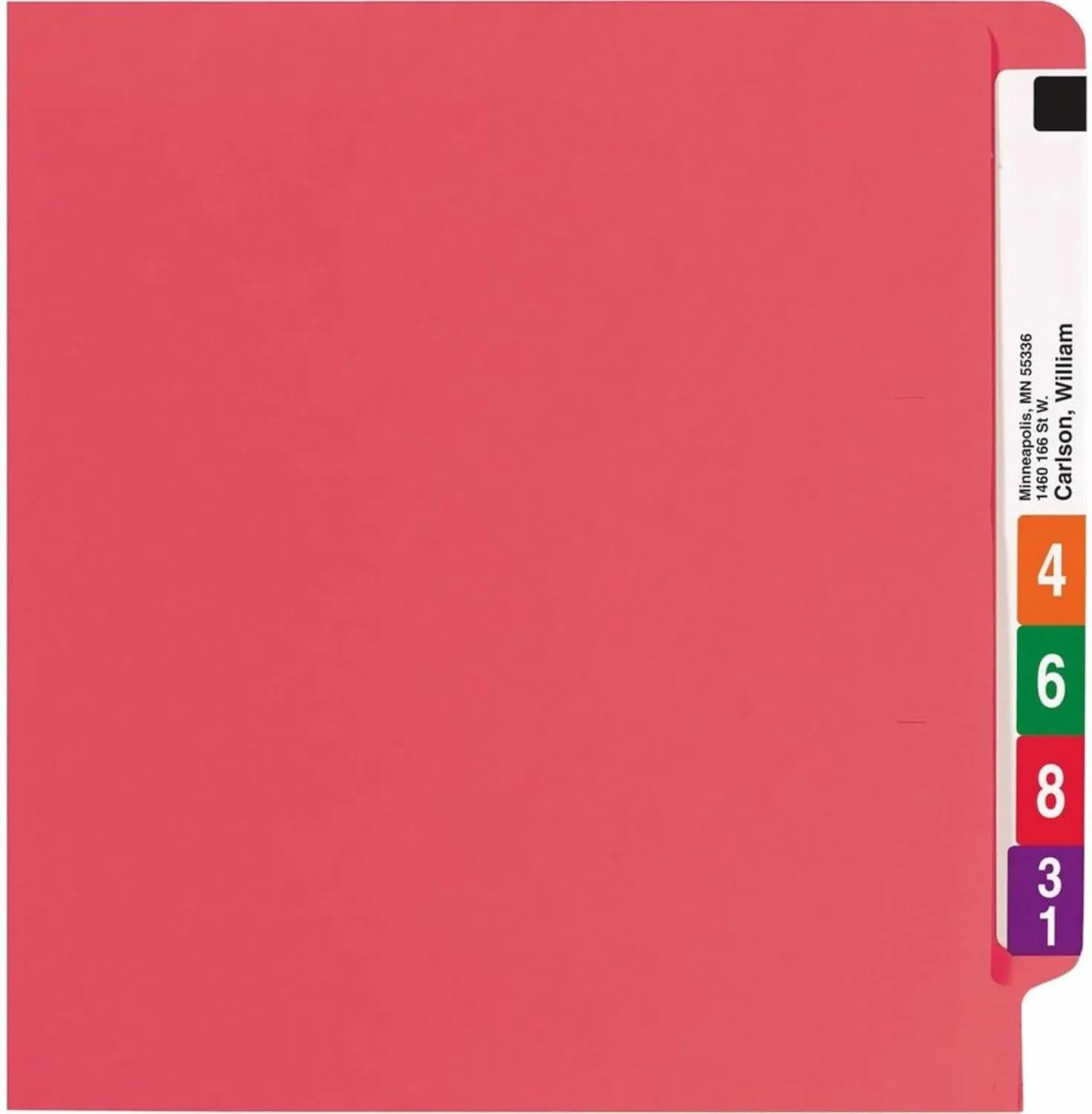 SMEAD End Tab Fastener File Folders, Shelf-Master® Reinforced Straight-Cut Tab, 2 Fasteners, Letter Size