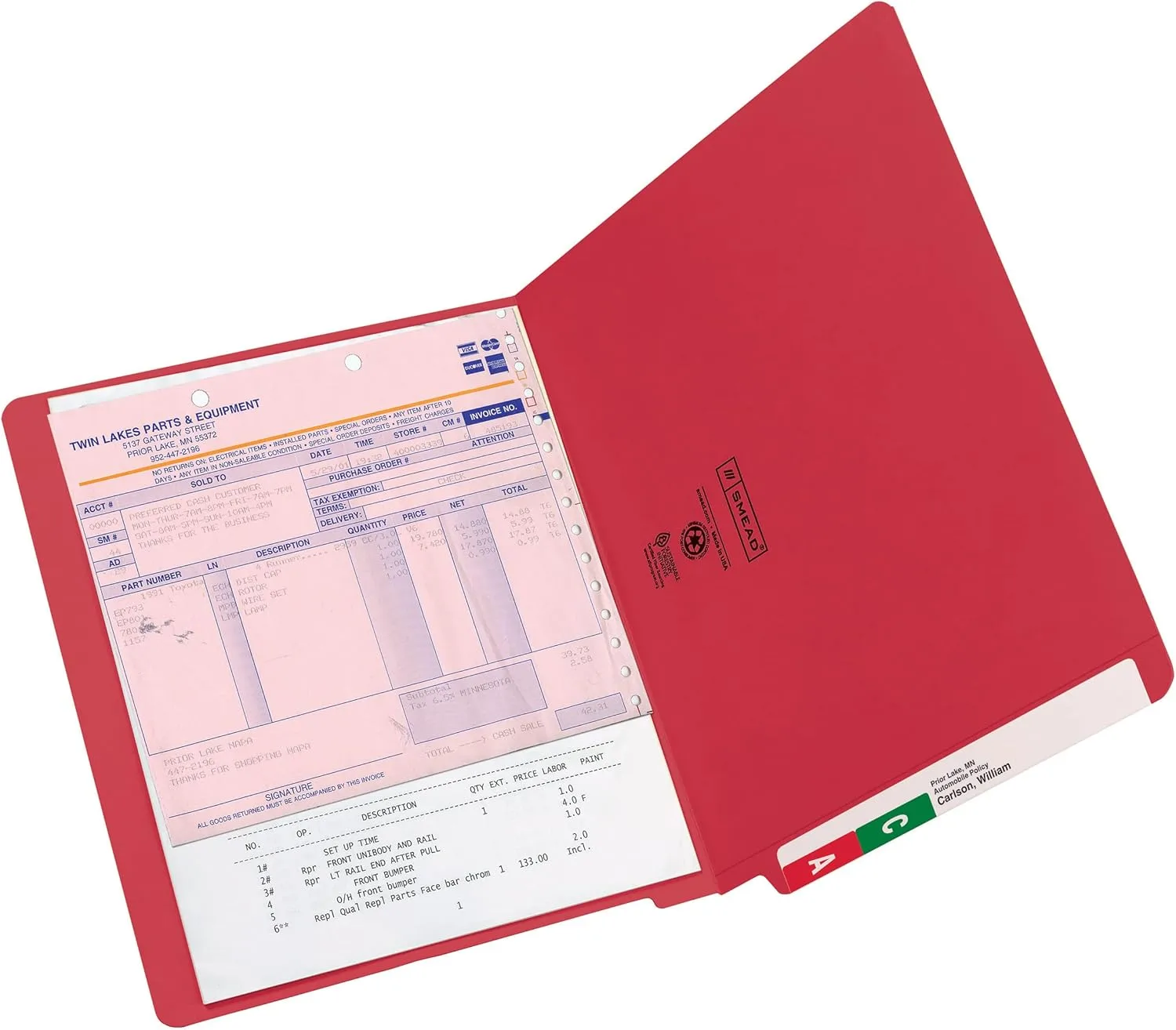 SMEAD End Tab File Folders, Shelf-Master Reinforced Straight-Cut Tab, Letter Size