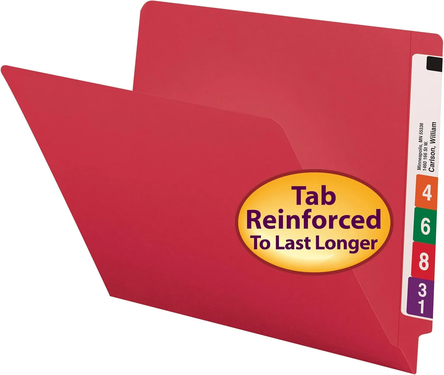 SMEAD End Tab File Folders, Shelf-Master Reinforced Straight-Cut Tab, Letter Size