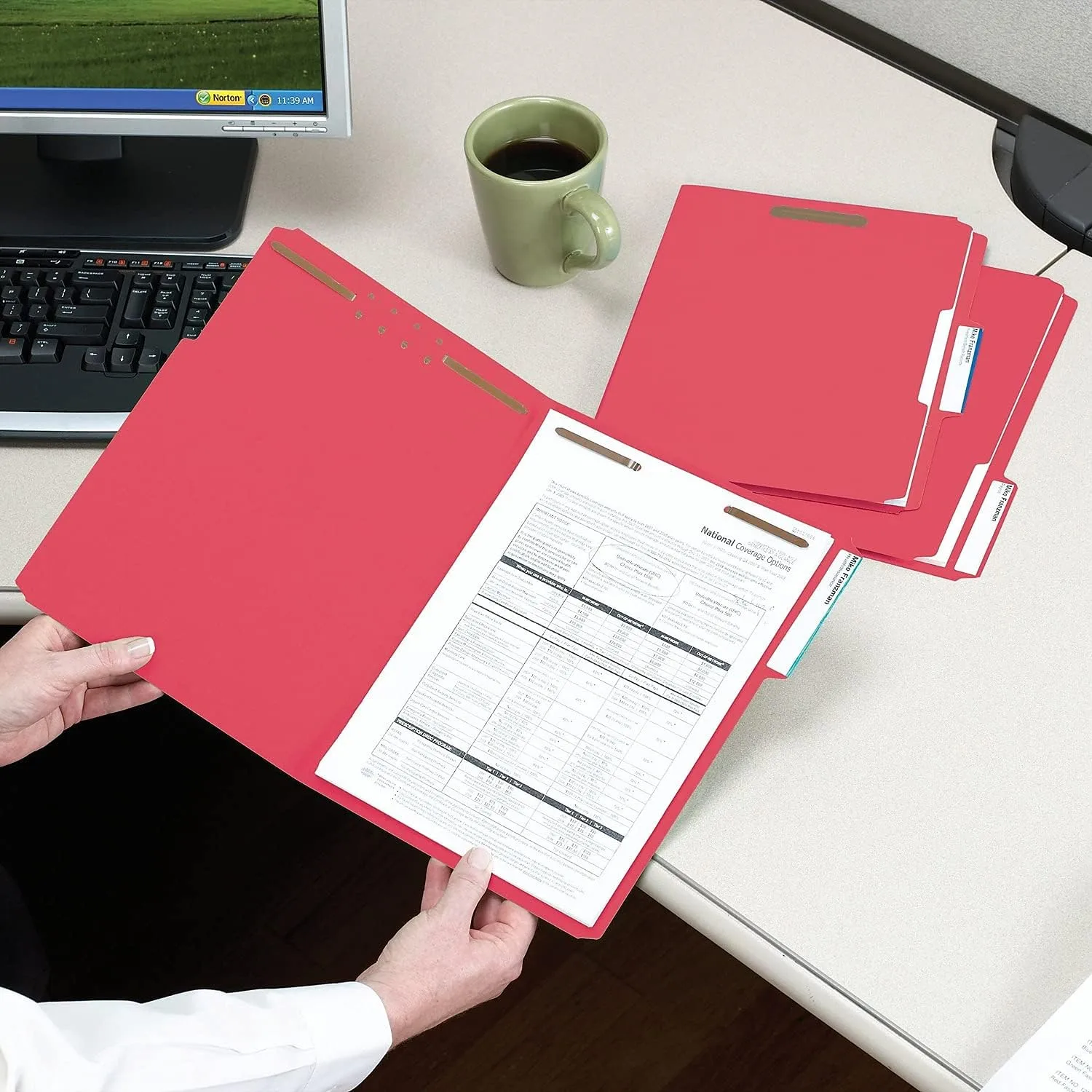 SMEAD Fastener File Folders with Reinforced 1/3-Cut Tabs