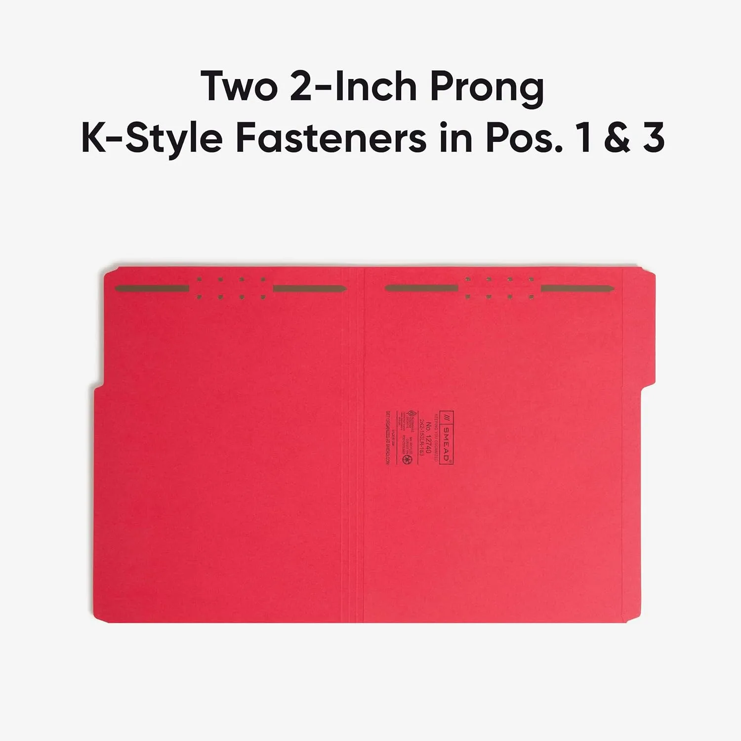 SMEAD Fastener File Folders with Reinforced 1/3-Cut Tabs