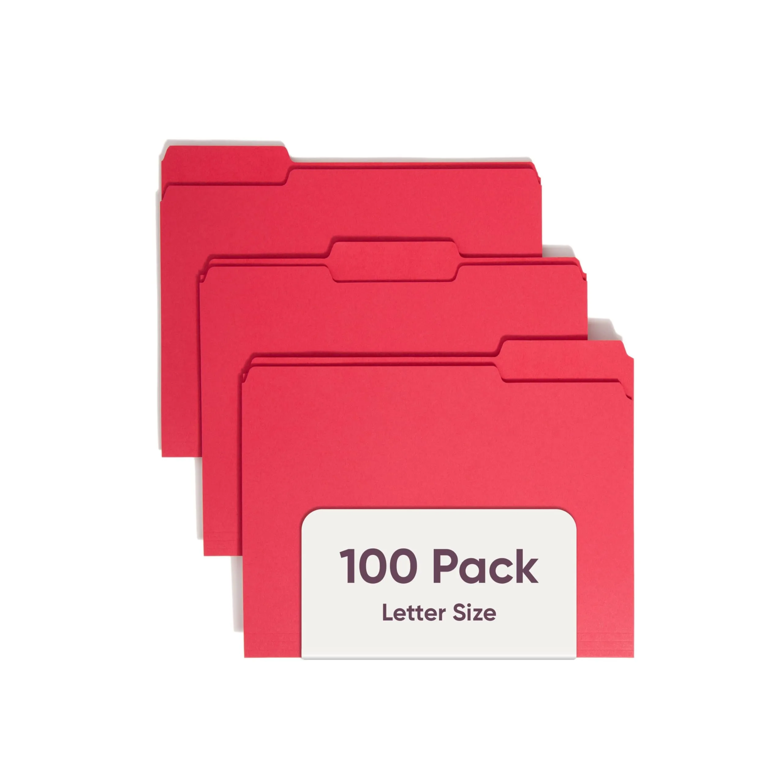 SMEAD Standard File Folders, 100 Count, 1/3-Cut Tabs, Letter Size