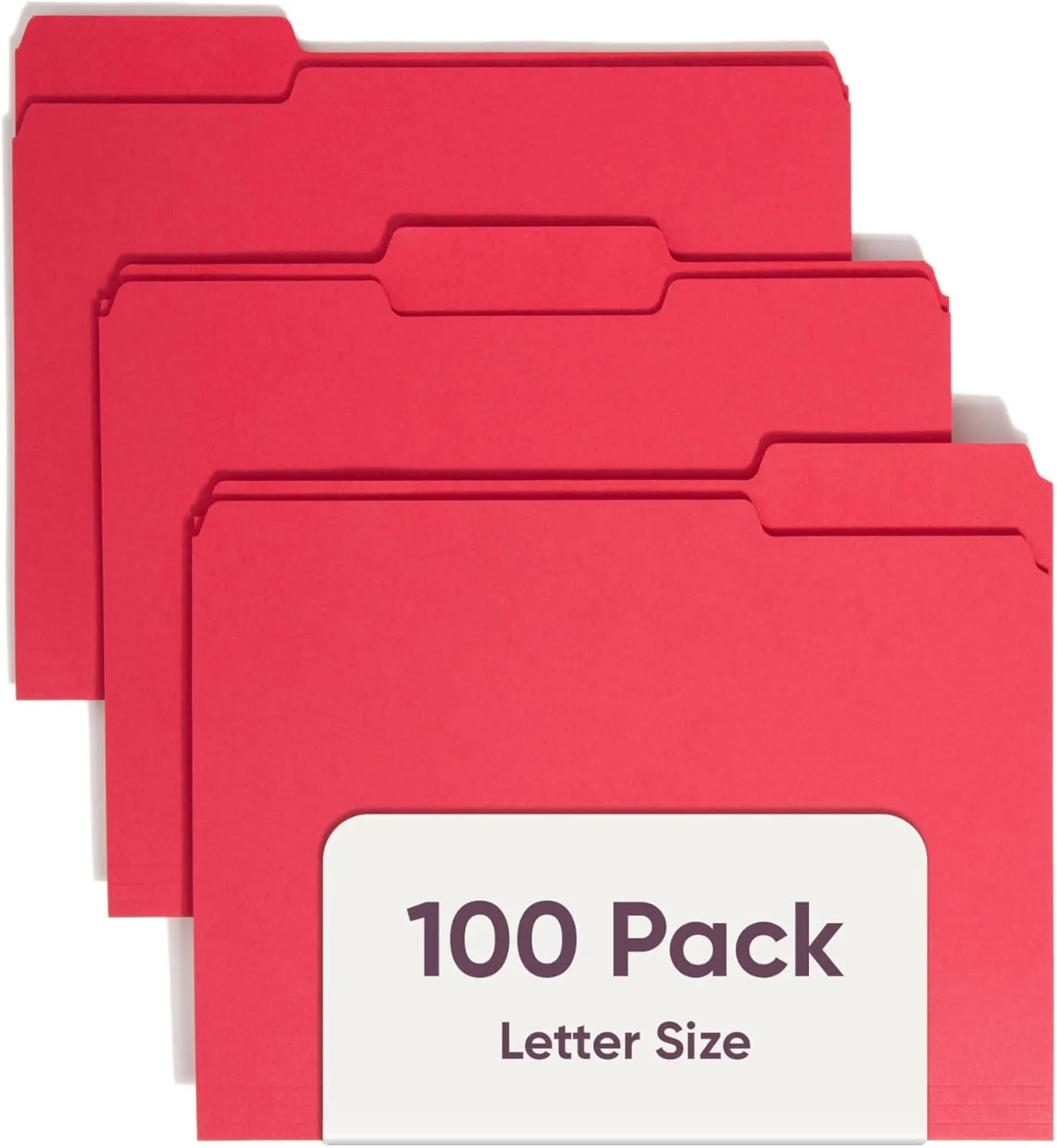 SMEAD Standard File Folders, 100 Count, 1/3-Cut Tabs, Letter Size
